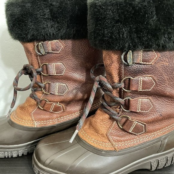 SOREL Boots Size 7 CambrionX En Fer Style Mid-Calf Brown Waterproof Winter Boots - Picture 2 of 11